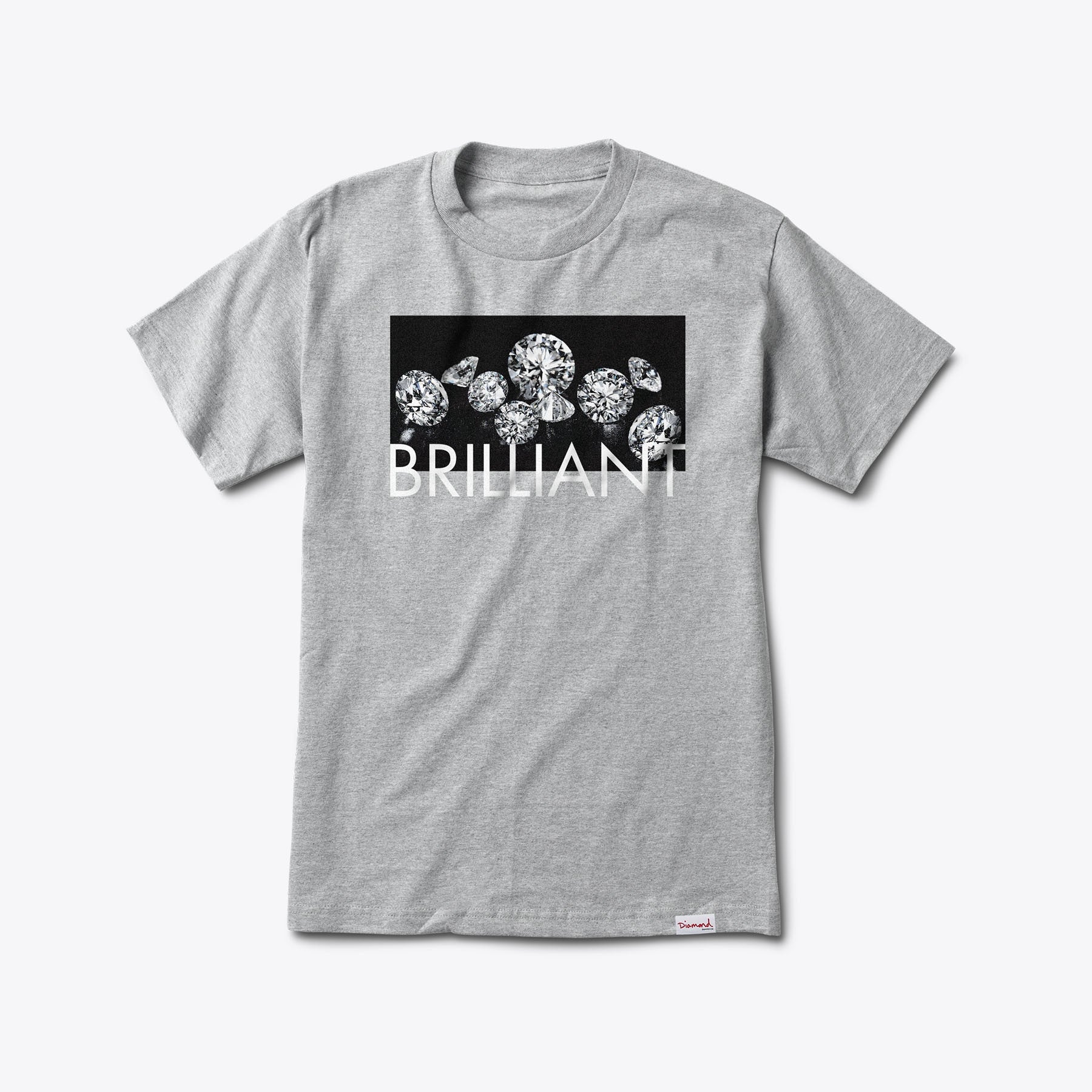 Diamond Jewels Graphic T-Shirt for Women - Soft Heather Grey Cotton Tee - Casual Wear & Everyday Outfits