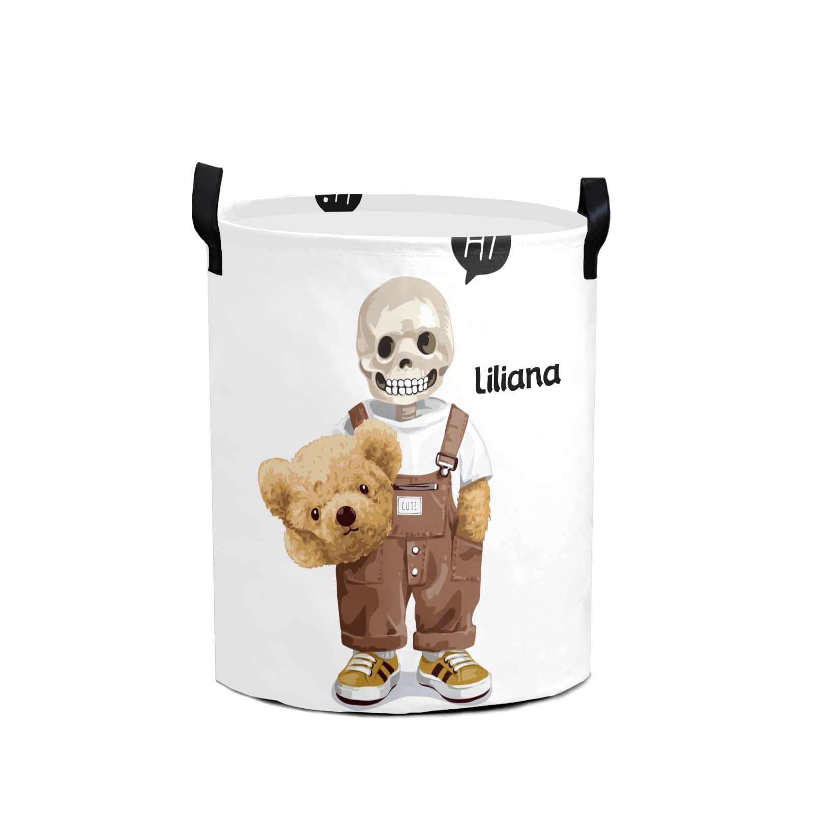 Be Yourself Skull Bear Storage Bin - Waterproof Oxford Fabric Laundry Hamper, Toy Organizer & Gift Basket for Bedroom, Baby Nursery & Home Decor | Perfect for Clothes Storage, Kids' Room Organization & Stylish Home Accessories