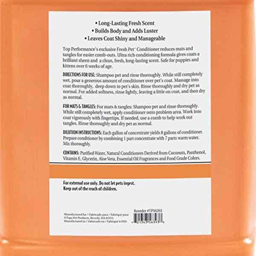 Fresh Pet Conditioner for Dogs & Cats - Scented Grooming & Bathing Solution (2.5 Gallon) | Gentle Cleansing for Soft Fur & Healthy Skin | Perfect for Professional Groomers & Pet Spas