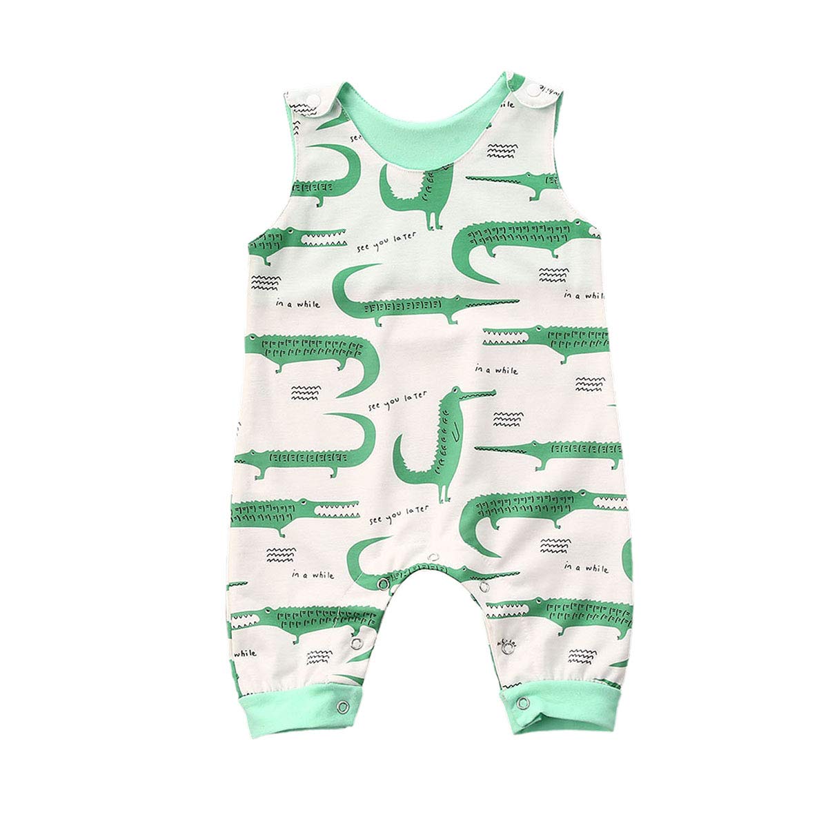 **Dinosaur Sleeveless Romper Outfit for Newborn Baby Boys & Girls - Soft One-Piece Bodysuit Jumpsuit for Playtime, Photo Shoots & Everyday Wear**