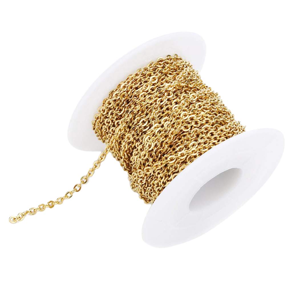 HOSD AS 1 Roll 2.5mm Jewelry Making Chains - DIY Cable Chains for Necklaces, Bracelets & Crafting Accessories - Perfect for Beading, Pendants & Handmade Jewelry Projects