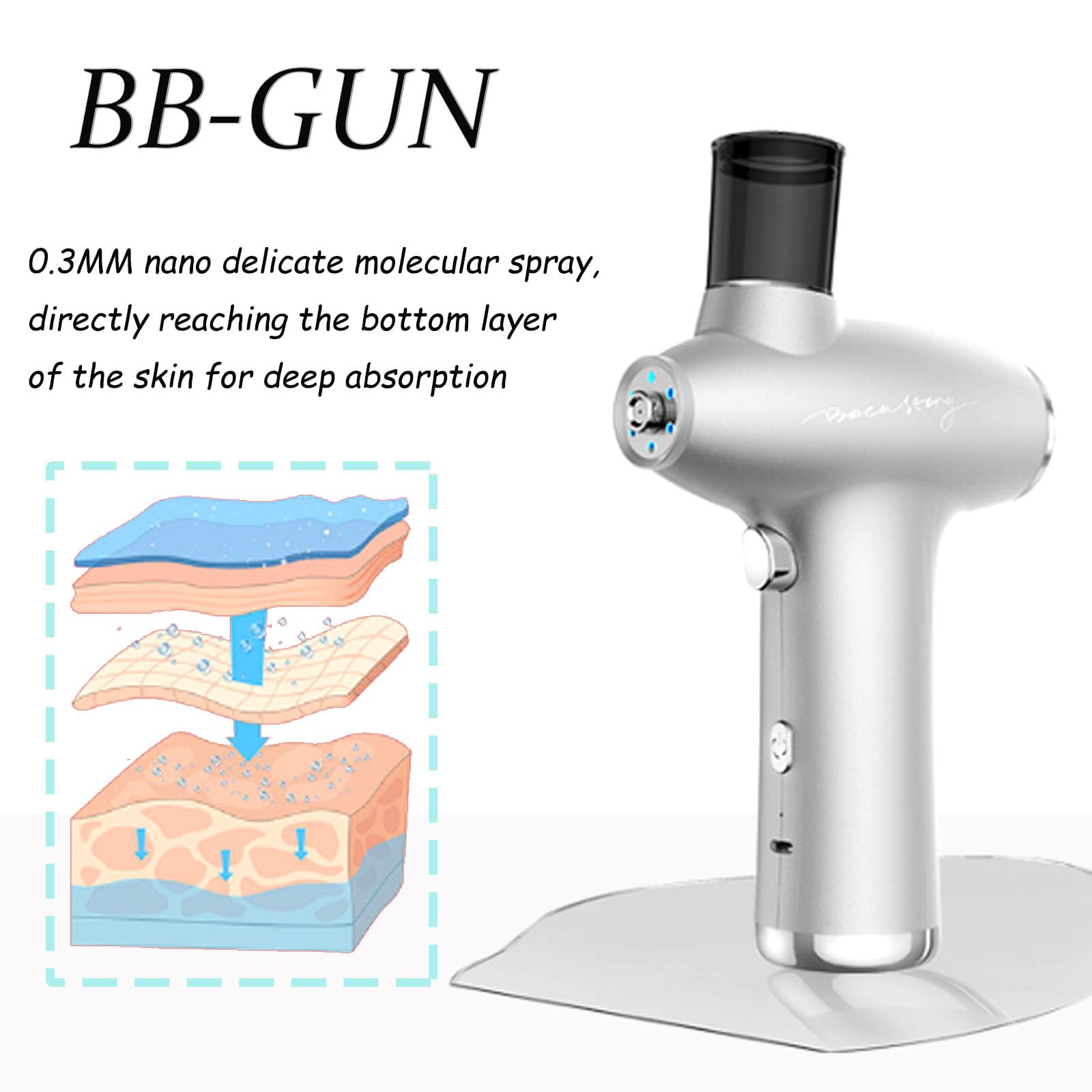 Professional Facial Steamer with Nano Hydration & Oxygen Spray - Deep Cleansing, Skin Tightening & Serum Absorption Booster | Red & Blue Light Therapy for Home Spa (Silver) | Perfect for Daily Skincare Routine & Relaxation