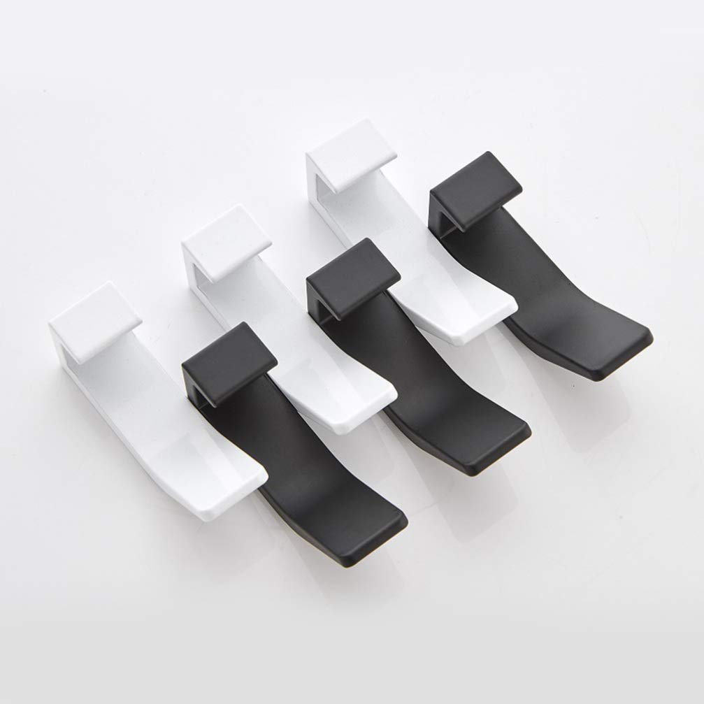 5PCS Aluminum Wall Hooks - Decorative Bathroom Towel Hooks & Key Hangers, White Wall Mount Hooks for Bathroom, Kitchen, Bedroom & Entryway Organization
