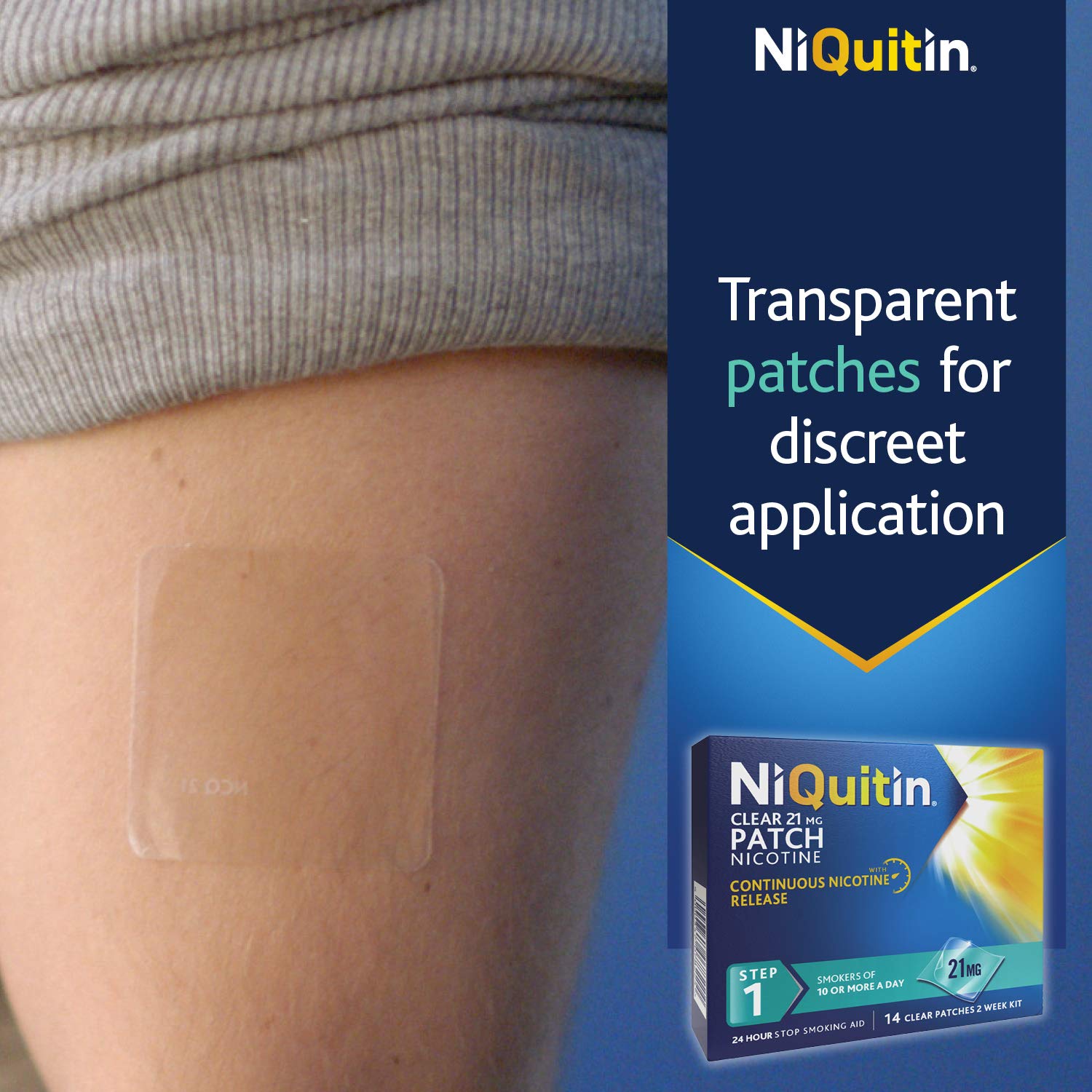 NiQuitin Nicotine Patches Step 2 & 3 Bundle - 8-Week Smoking Cessation Program for Light Smokers (<10 Cigarettes/Day) - Effective Quit Smoking Aid for Home, Work & Travel Use