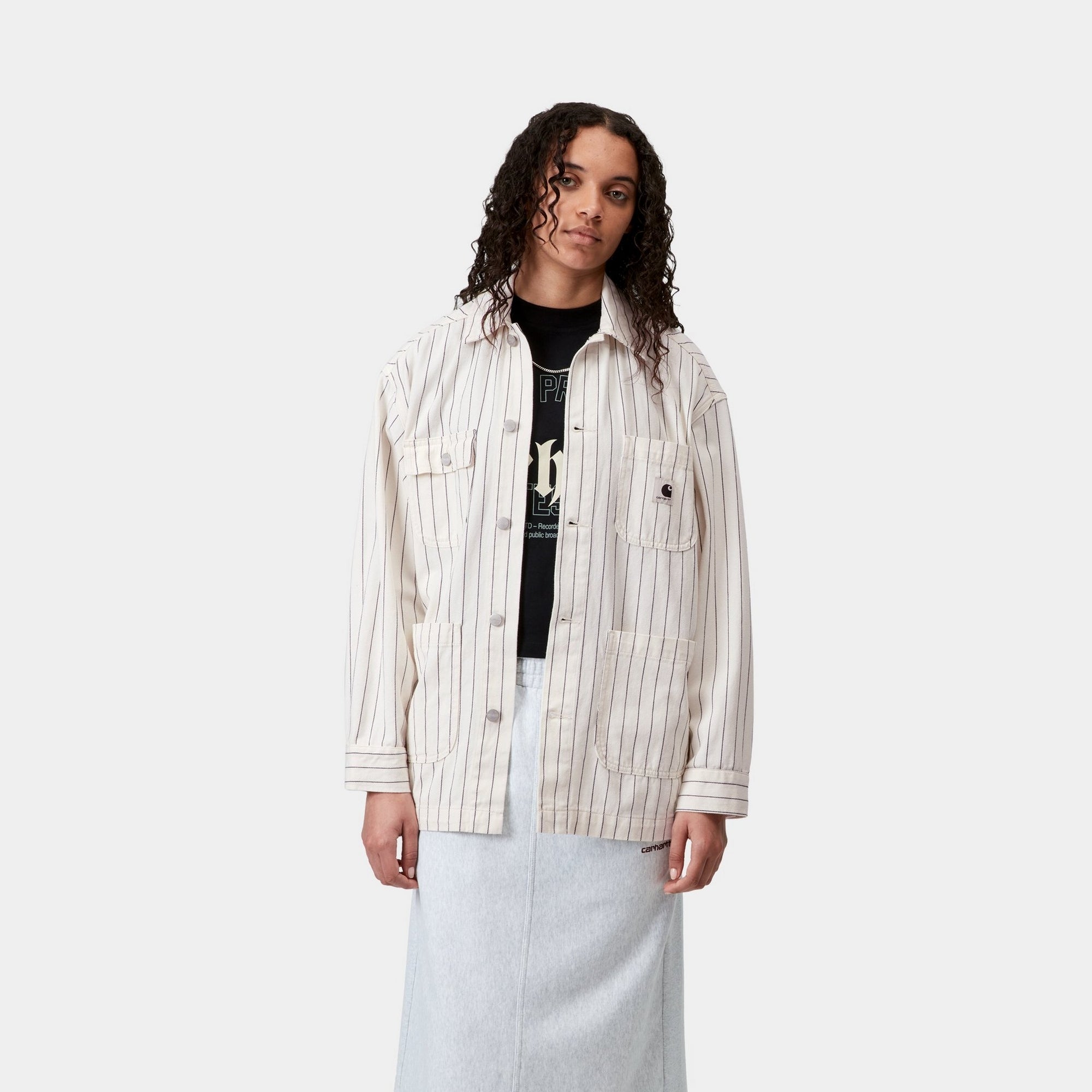 Women's Hendry Waxed Cotton Coat | Dark Navy Seaton Stripe Waterproof Jacket for Outdoor & Urban Fashion