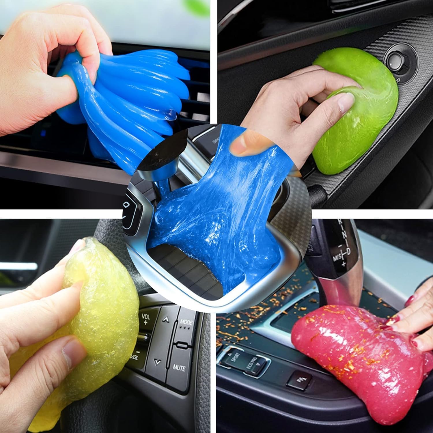 paobteiy Car Cleaning Gel - 5-Pack Universal Auto Detailing Kit for Car Interior, PC, Tablet & Laptop Cleaning - Premium Car Accessories for Men & Women (2023 New) - Perfect for Home, Office & Travel Use