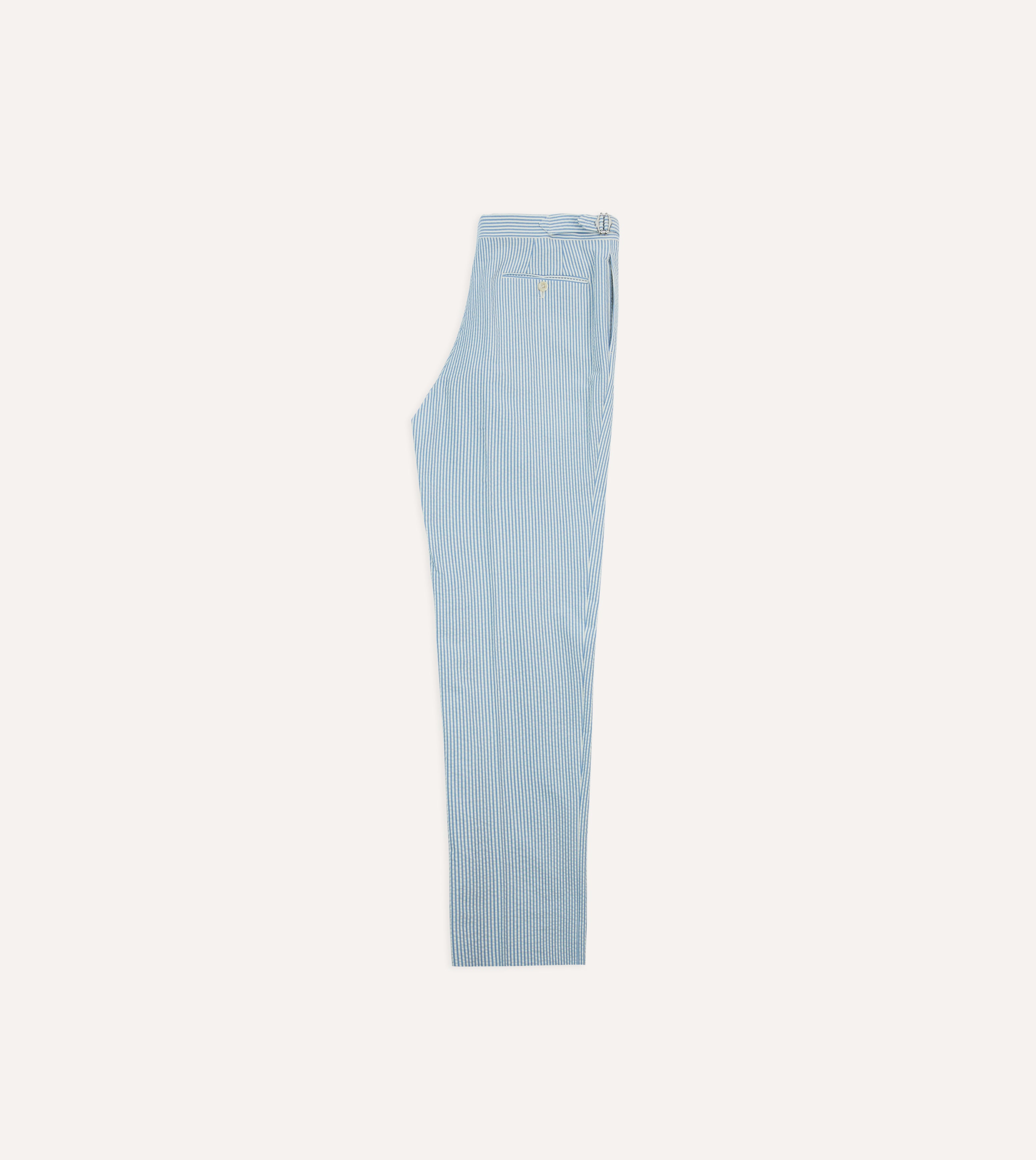 Premium Seersucker Cotton Single Pleat Dress Pants for Men - Breathable Summer Business Casual & Wedding Attire