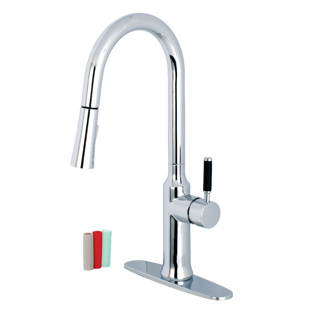 Gourmetier LS2721DKL Single Handle Pull Down Kitchen Faucet - Premium Stainless Steel Sprayer with High Arc Spout for Modern Kitchen Sink (Ideal for Washing Dishes, Filling Pots & Cleaning Vegetables)