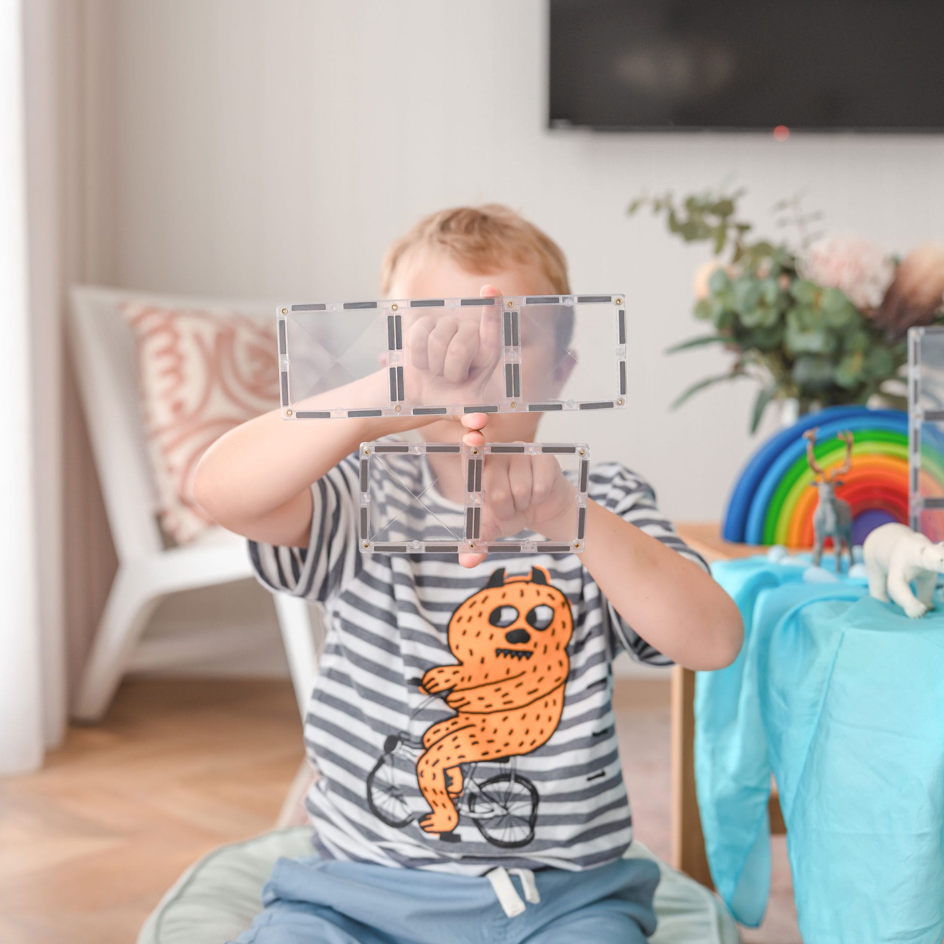 Connetix Magnetic Tiles 12-Piece Clear Rectangle Set - STEM Educational Building Toys for Kids, Perfect for Classroom & Home Play
