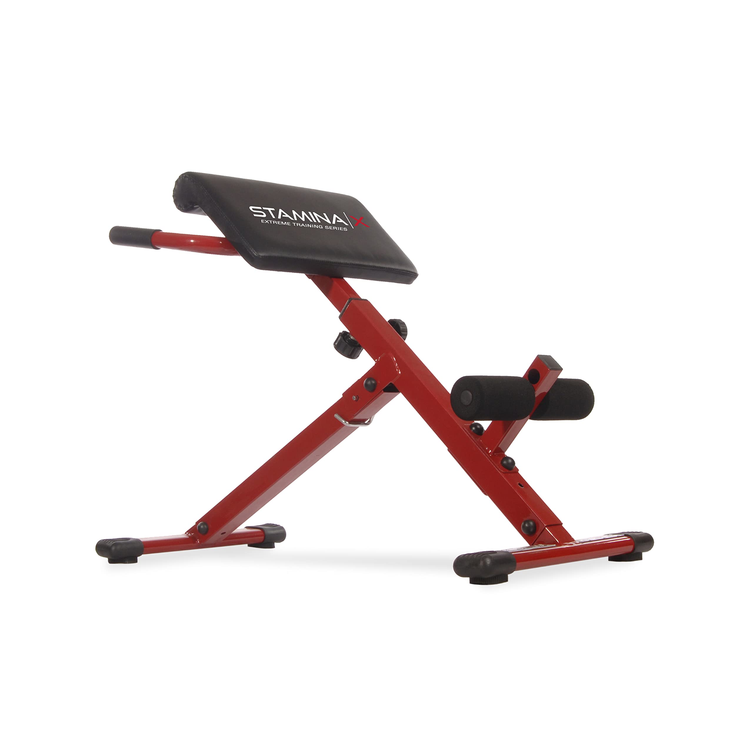 Stamina X Adjustable Abdominal, Back & Core Strength Training Bench - Hyperextension & Sit-Up Workout Equipment for Home Gym Fitness - Perfect for Core Exercises, Strength Training & Full-Body Workouts