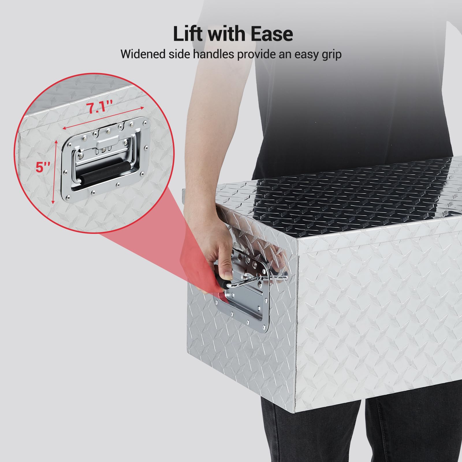 GARVEE 30 Inch Aluminum Truck Tool Box with Security Lock - Heavy Duty Waterproof Storage Chest for Pickup Trucks, RVs & Trailers - Organize Tools & Equipment (Silver) - Perfect for Construction, Camping & Outdoor Work