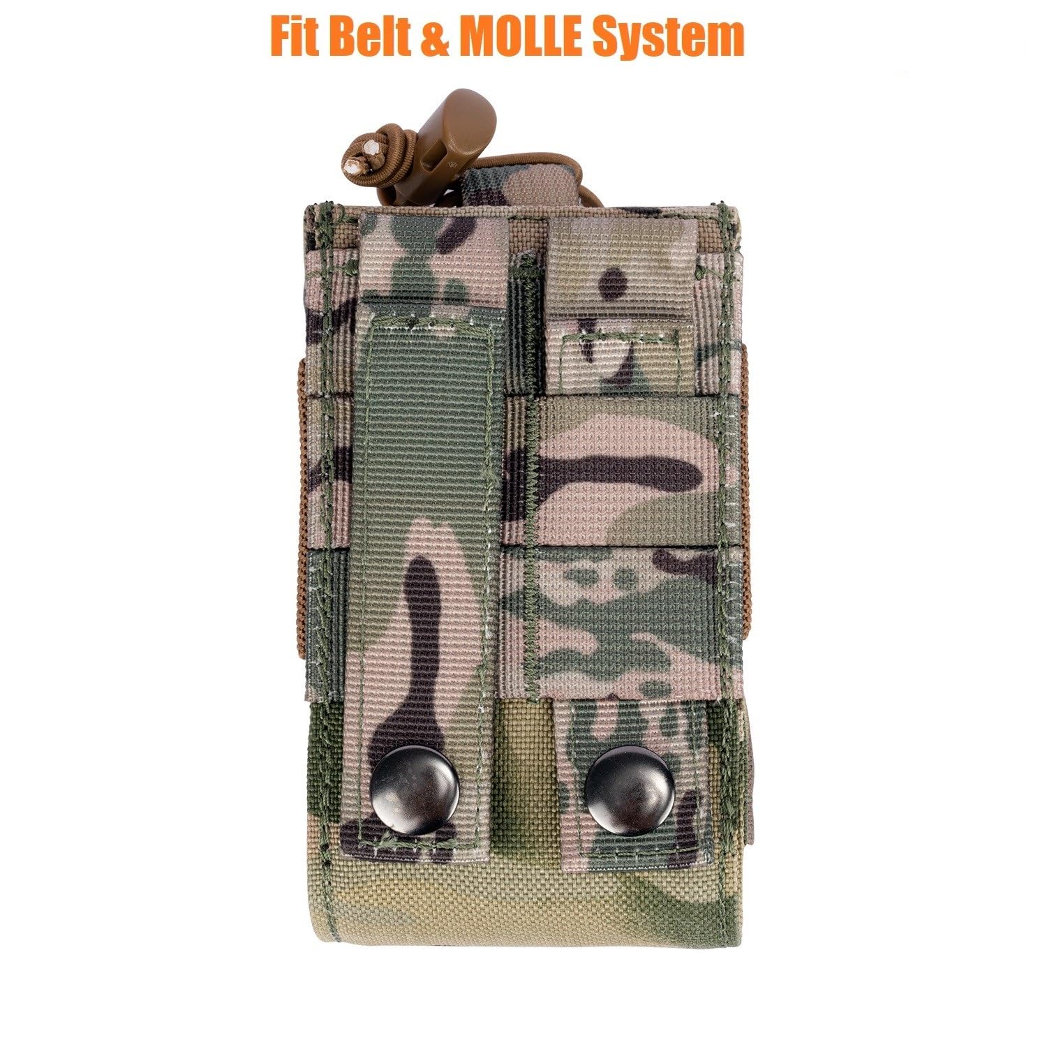 Tactical MOLLE Radio Pouch - Adjustable Two-Way Radio Holder for Walkie Talkies, 5.56mm & 7.62mm Rifle Magazine Carrier - Nylon Duty Belt Holster for Police, Security, Rescue Teams - Perfect for Outdoor Adventures, Emergency Response & Tactical Missions