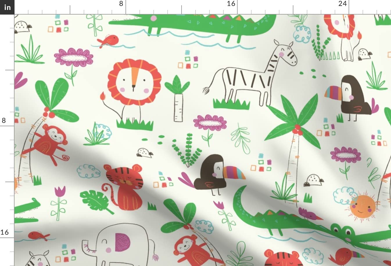 Premium Safari Animal Print Minky Fabric - Bird, Fish, Tree, Jungle, Lion, Zebra, Monkey & Alligator Design - Soft Plush Fat Quarter for Baby Blankets, Quilt Backing & DIY Sewing Projects - Perfect for Nursery Decor, Kids Room & Handmade Gifts