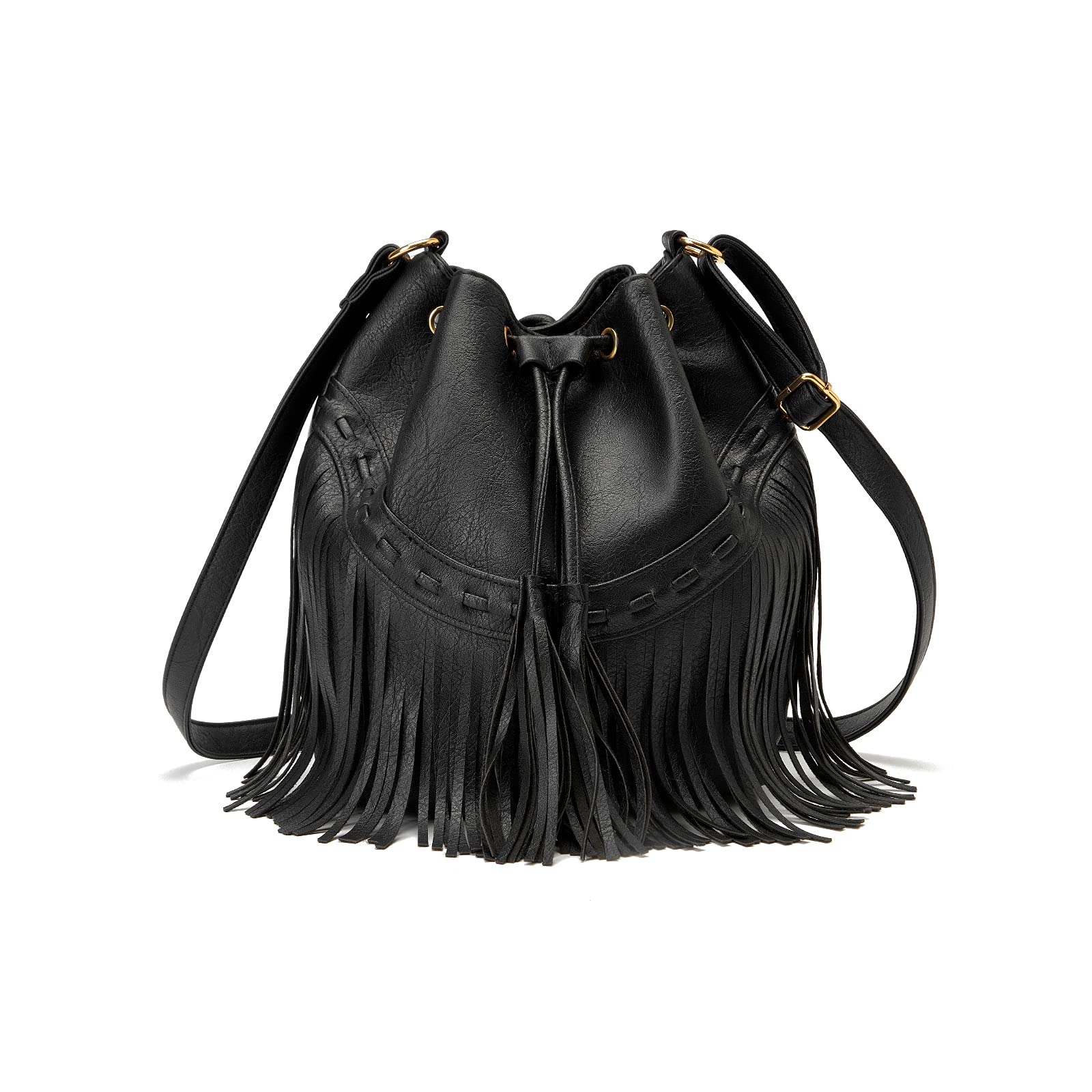 Women's Leather Bucket Bag - Crossbody & Shoulder Handbag for Daily Use