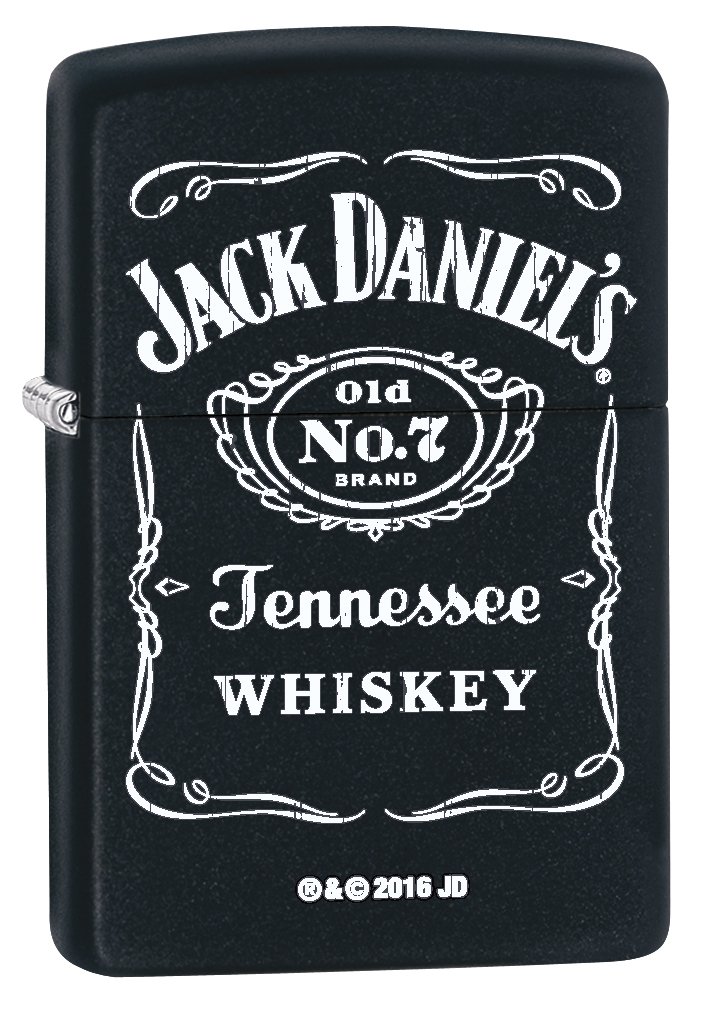 Zippo Lighter with Jack Daniels Logo - Black Matte 76875 | Windproof Refillable Metal Lighter for Outdoor Camping, BBQ & Everyday Carry