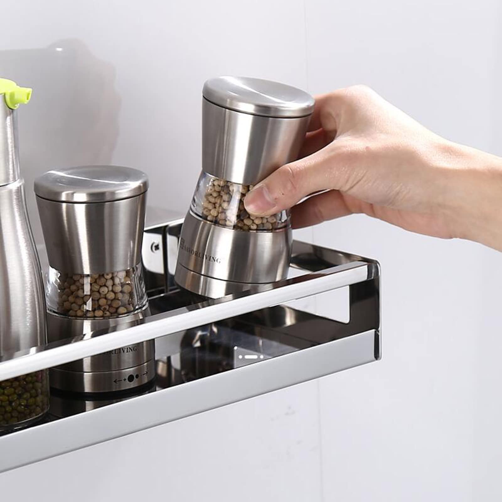 Stainless Steel Multifunctional Kitchen Wall Storage Rack - Hanging Pot Organizer & Cooking Utensil Holder for Spacious Kitchen Organization | Perfect for Small Kitchens, RV Cooking & Apartment Living
