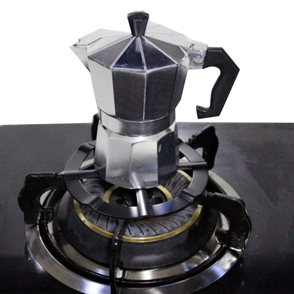 5 Inch Aluminum Gas Stove Reducer Ring - Compatible with Moka Pot, Coffee Maker & Cookware - Durable Stovetop Support Shelf for Simmering & Brewing - Perfect for Gas Hob, Camping & Kitchen Use