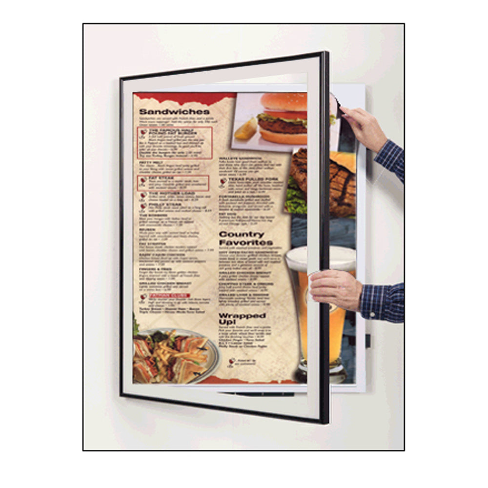Classic Restaurant Menu Display Swing Frames - Quick Change Swing Open Metal Frame - 45+ Sizes for Cafes, Diners & Bars - Perfect for Daily Specials & Seasonal Promotions