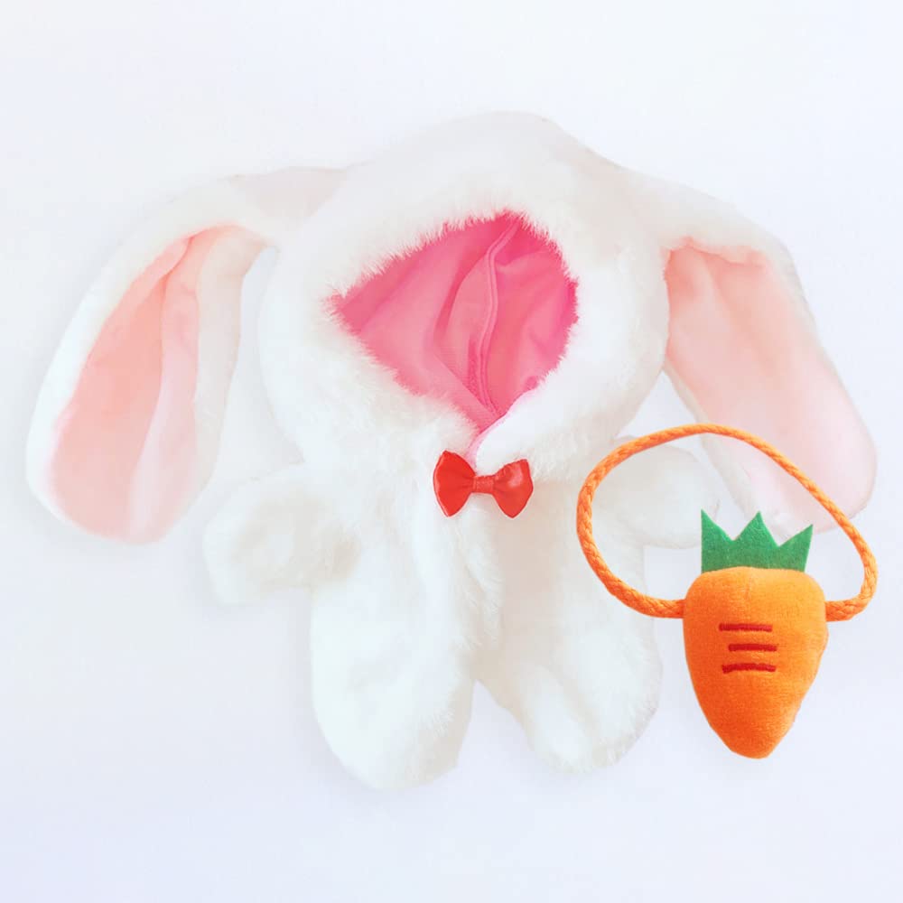 niannyyhouse 7.8in/20cm Plush Doll Clothes Set - White Rabbit Onesie & Backpack for 18-20cm Soft Dolls | Perfect for Dress Up, Role Play & Collectible Display
