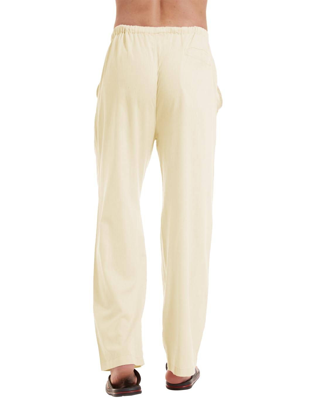 YuKaiChen Men's Linen Cotton Yoga Pants - Breathable Loose Fit Sweatpants for Yoga, Lounge & Beach | Comfortable Casual Pants for Men's Workout, Travel & Relaxation