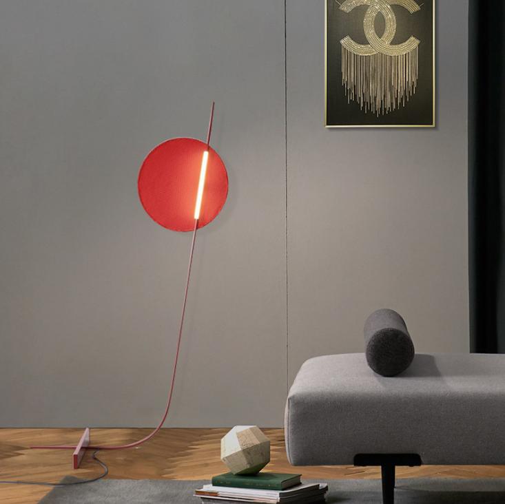 Modern LED Red Arc Creative Floor Lamp for Living Room - Adjustable Brightness, Energy-Efficient Lighting for Bedroom, Office & Reading Corner