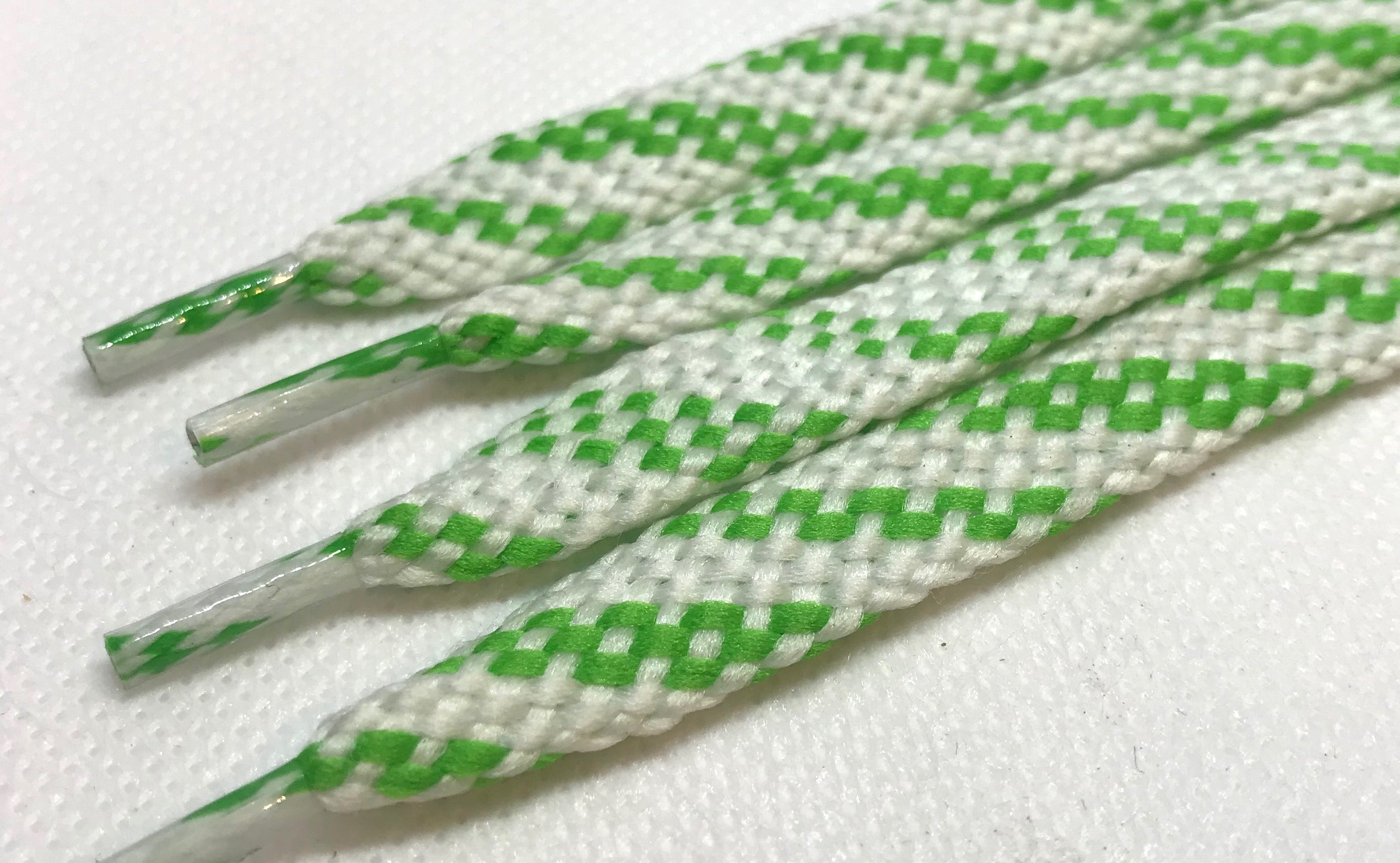 Glow in the Dark Shoelaces - Neon Green & White Reflective Laces for Running, Walking & Night Safety | 1 Pair