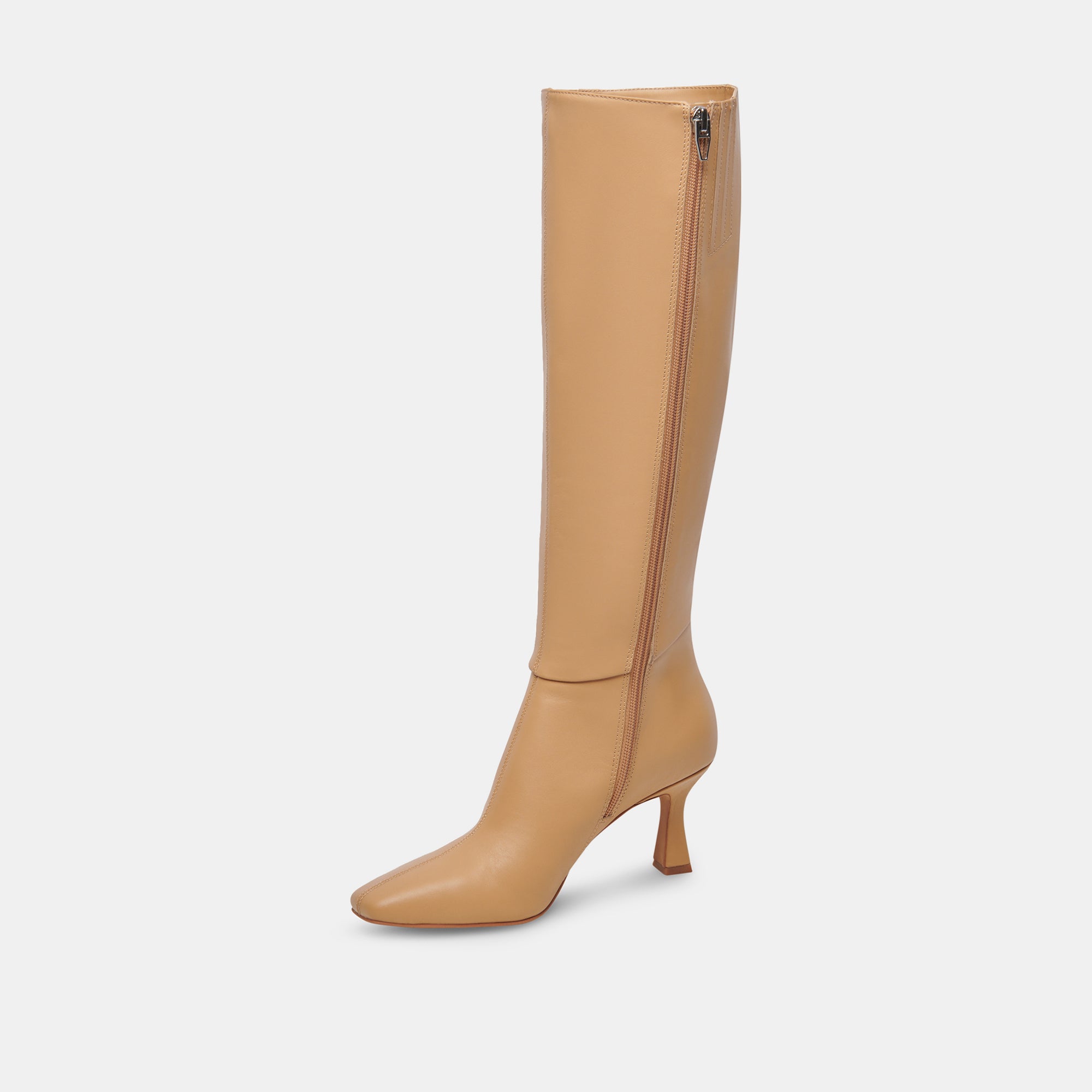 GYRA Wide Calf Boots for Women - Tan Leather Mid-Calf Riding Boots with Comfortable Fit - Perfect for Fall, Winter & Casual Outfits