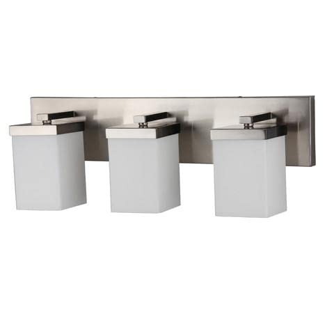 Modern 3-Light 15W Integrated LED Bathroom Vanity Light Fixture - Brushed Nickel Finish - Perfect for Bathroom, Powder Room, and Dressing Room Lighting