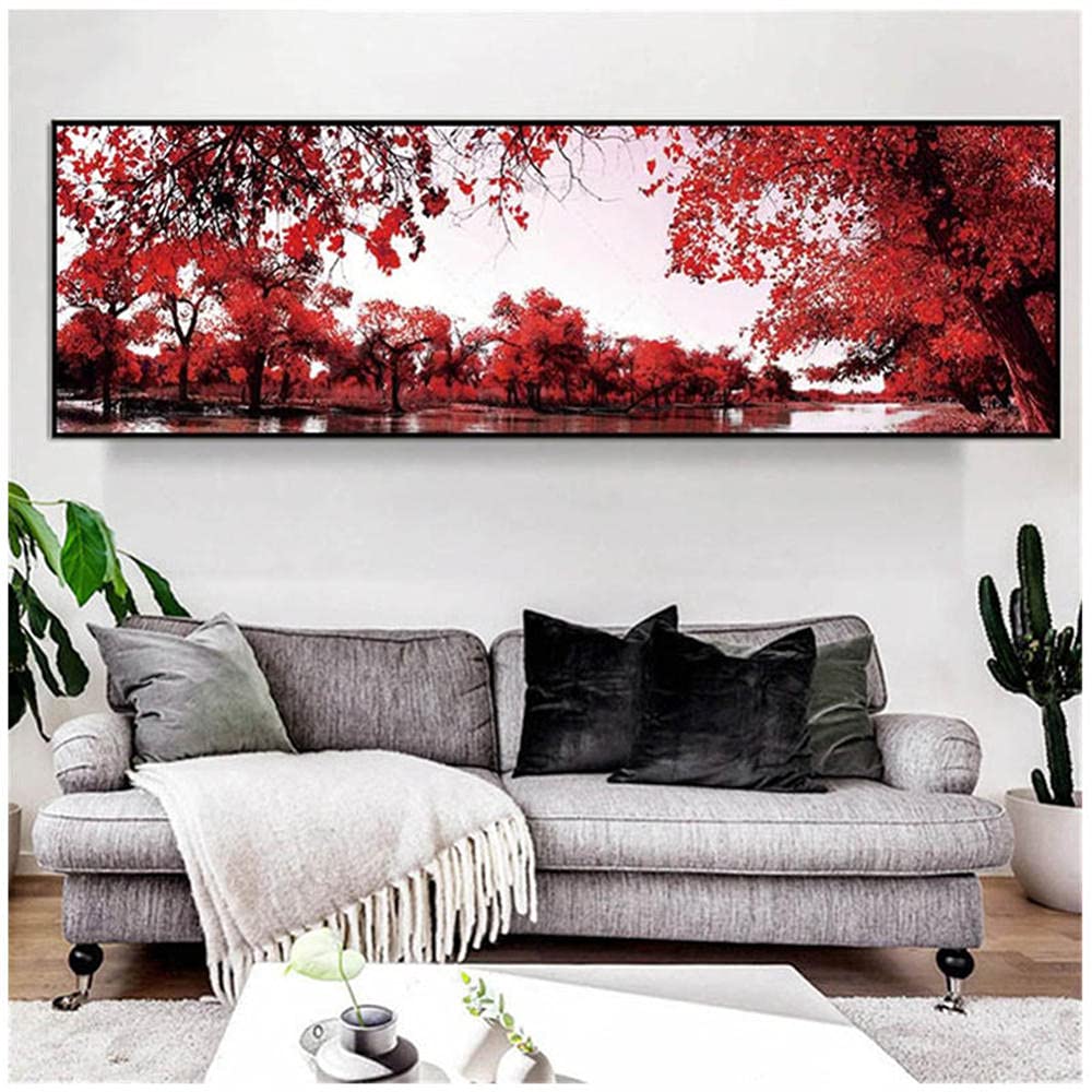 5D Diamond Painting Kit - Large Red Tree DIY Full Drill Art for Adults & Kids (100x200cm) | Crystal Rhinestone Embroidery by Numbers | Home Wall Decor, Gift Idea | Perfect for Living Room, Bedroom & Office Decor
