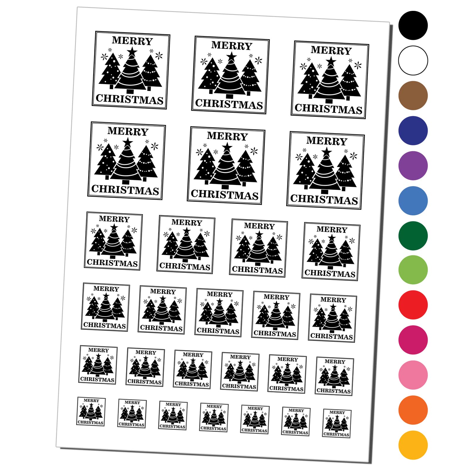 Waterproof Christmas Evergreen Tree Temporary Tattoos - Fake Body Art Set (Black, 1 Sheet) | Perfect for Holiday Parties, Festive Nail Art & Seasonal Gift Giving
