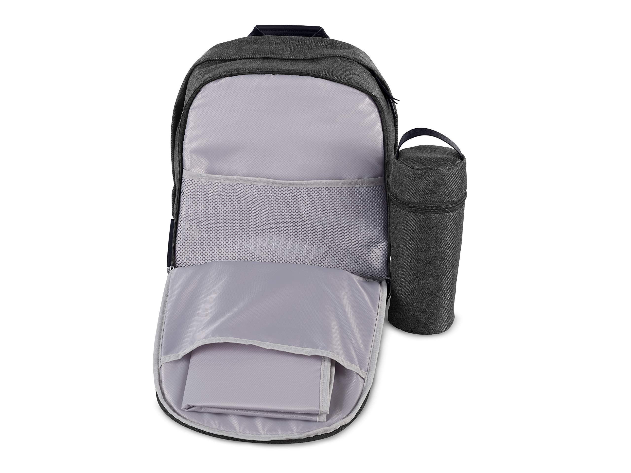 UPPAbaby Diaper Changing Backpack - JORDAN (Charcoal Melange/Black Leather) | Stylish Baby Essentials for Travel, Outings & Daily Use