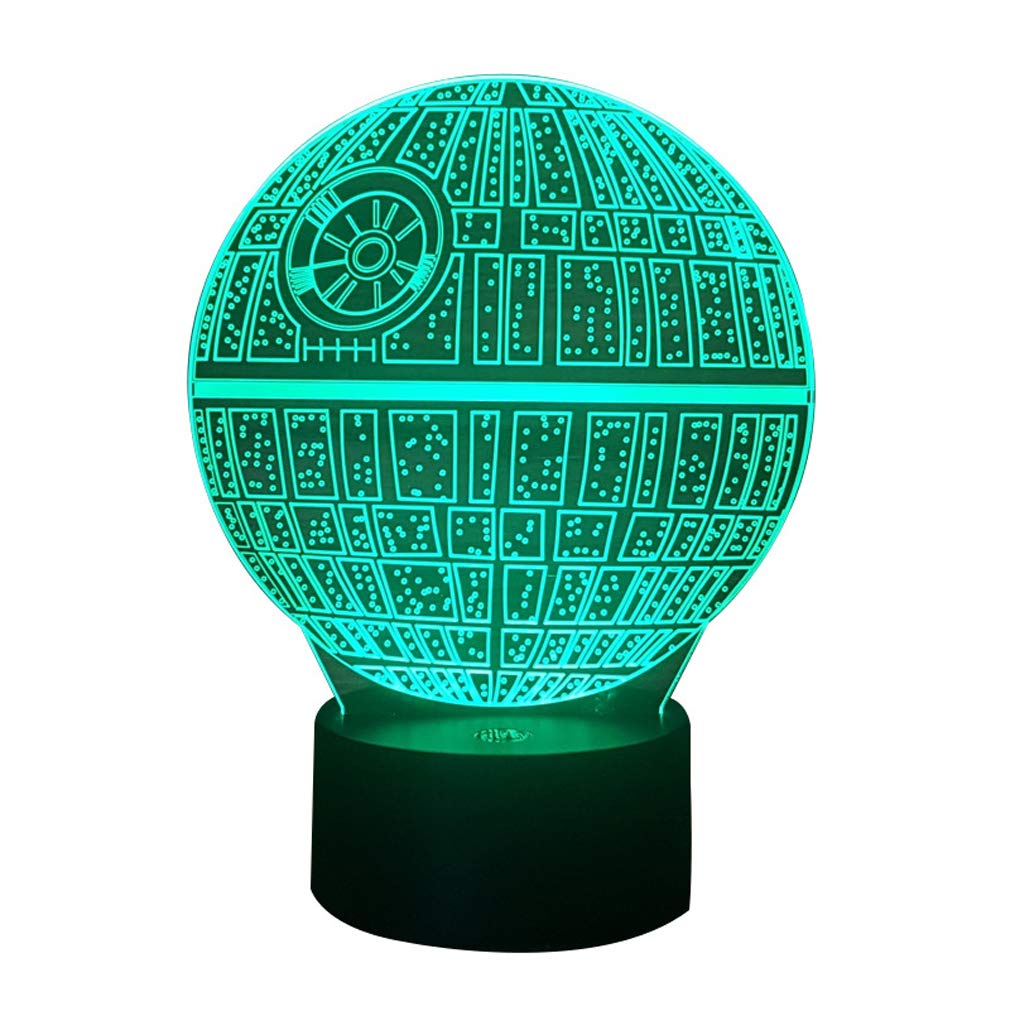 7 Color Changing LED Night Lamp - 3D Visual Illusion Atmosphere Light Bulb for Kids Room Decor | Star Wars Themed Gift for Christmas, Birthday & Home Decoration | Perfect for Bedtime, Party Lighting & Relaxation