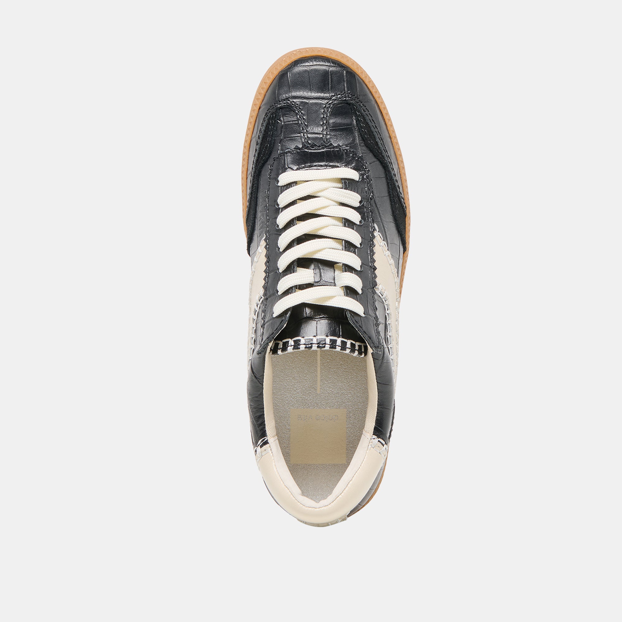 Stitch Sneakers - Black Crocodile Embossed Leather Shoes for Men & Women | Comfortable Casual Walking & Fashion Streetwear