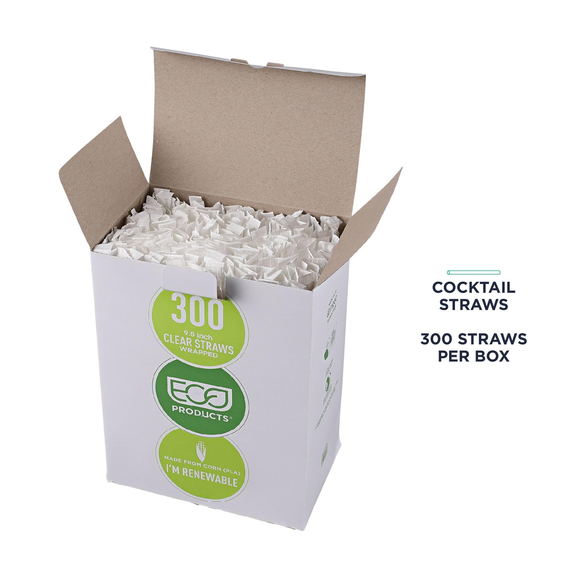 Eco-Friendly Compostable PLA Plastic Straws - 9.5