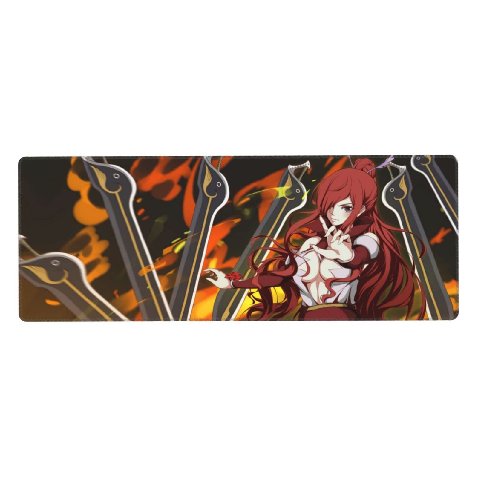 Fairy Tail Erza Scarlet Anime Mouse Pad - 3D Printed Extended Large Gaming Mouse Mat (31.5