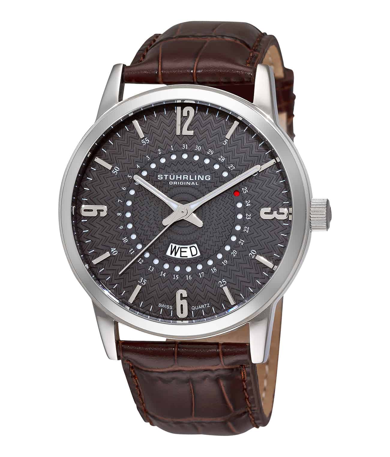 Grey Dial / Silver Case / Brown Leather Strap Tang Buckle