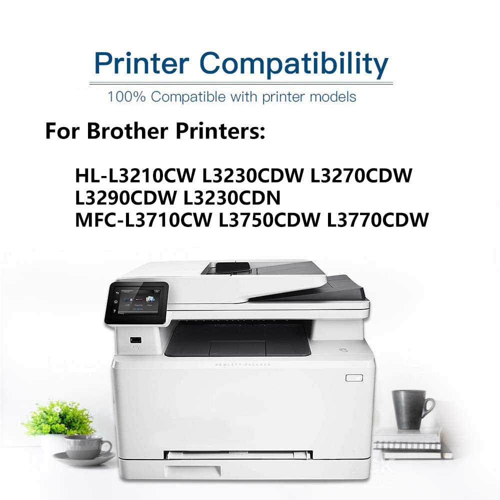 10-Pack (4BK+2C+2Y+2M) High Capacity Compatible HL-L3210CW Laser Printer Toner Cartridge with Chip - Replacement for Brother TN227/TN-227 Series (TN-227BK, TN-227C, TN-227Y, TN-227M) - Ideal for Office Printing & Home Business Use