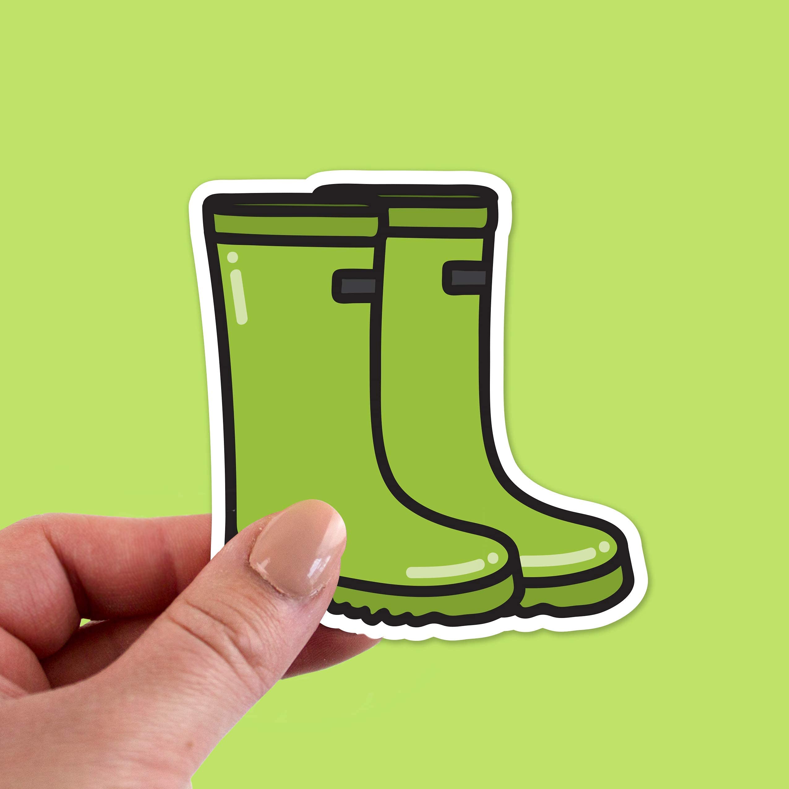 Waterproof Rain Boot Vinyl Stickers - Durable Decals for Laptops, Phones, Notebooks - Perfect for Spring, Rainy Days & Outdoor Adventures