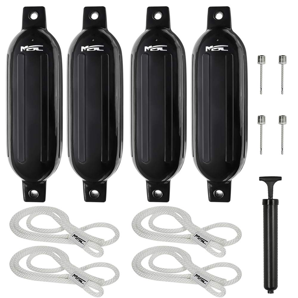 Premium MSC Vinyl Ribbed Boat Fenders - Heavy Duty Marine Bumpers for Docks, Piers & Yacht Protection - Ideal for Boating, Sailing & Watercraft Safety