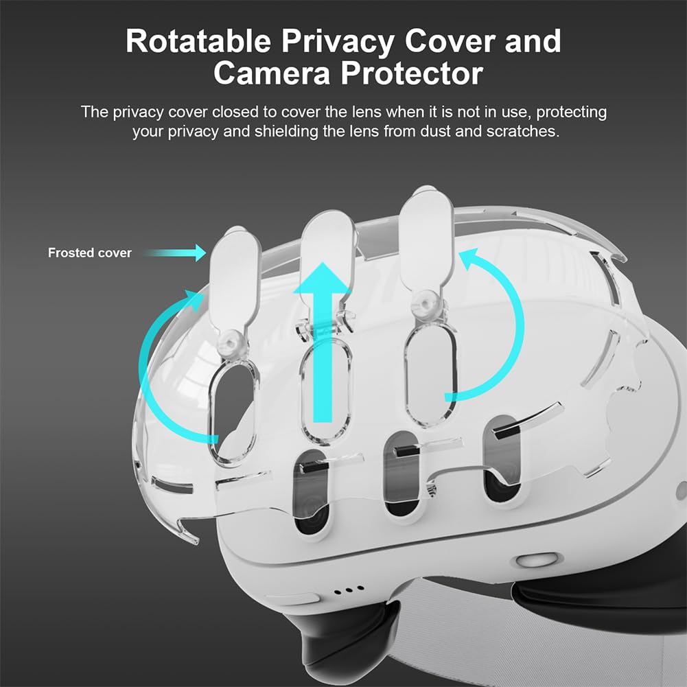7-in-1 Protective Accessory Set for Meta Quest 3/930 - Transparent VR Cover, Silicone Controller Grips, VR Headset Accessories - Perfect for Gaming, Virtual Reality & Home Entertainment