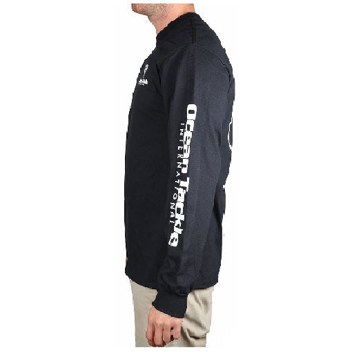OTI Tuna Logo Long Sleeve T-Shirt for Men | Comfortable Cotton Crewneck Tee | Perfect for Fishing, Boating & Outdoor Activities