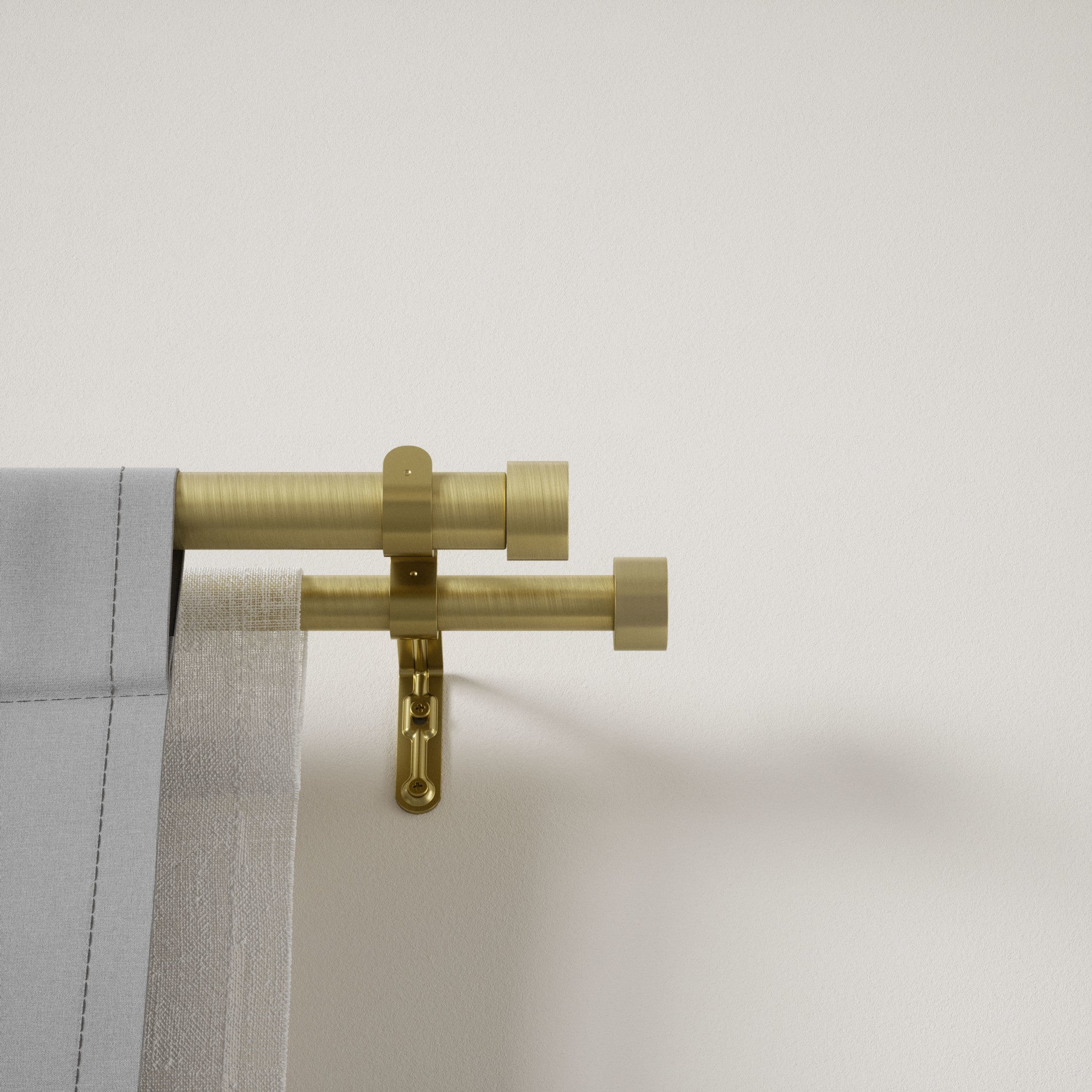Double Curtain Rod - Adjustable Length, Sturdy Metal for Layered Drapes & Blackout Curtains - Perfect for Living Room, Bedroom & Home Decor
