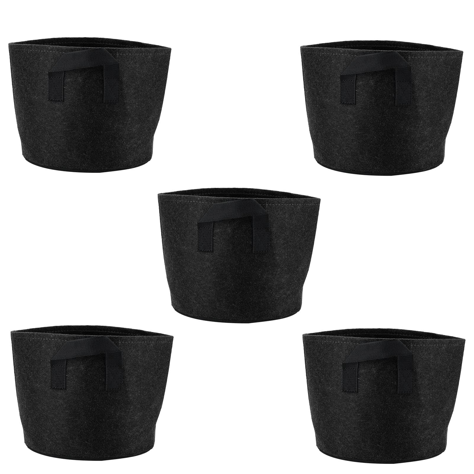 BTIHCEUOT 3 Gallon Grow Bags - Lightweight Plant Planter Pots for Garden, Balcony, Greenhouse & Outdoor Use (Black) | Perfect for Vegetables, Herbs, Flowers & Container Gardening
