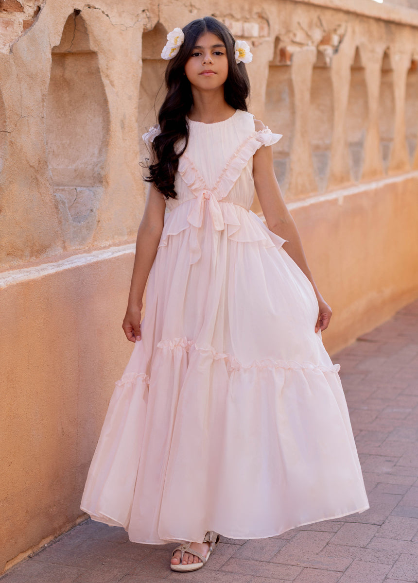 Emmy Cream Dress - Elegant Women's Formal Gown for Weddings, Parties & Special Occasions