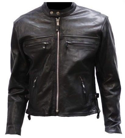 Men's Genuine Leather Motorcycle Jacket with Removable Zip-out Lining & Adjustable Side Laces - Perfect for Riding, Biker Events & Cool Weather Protection
