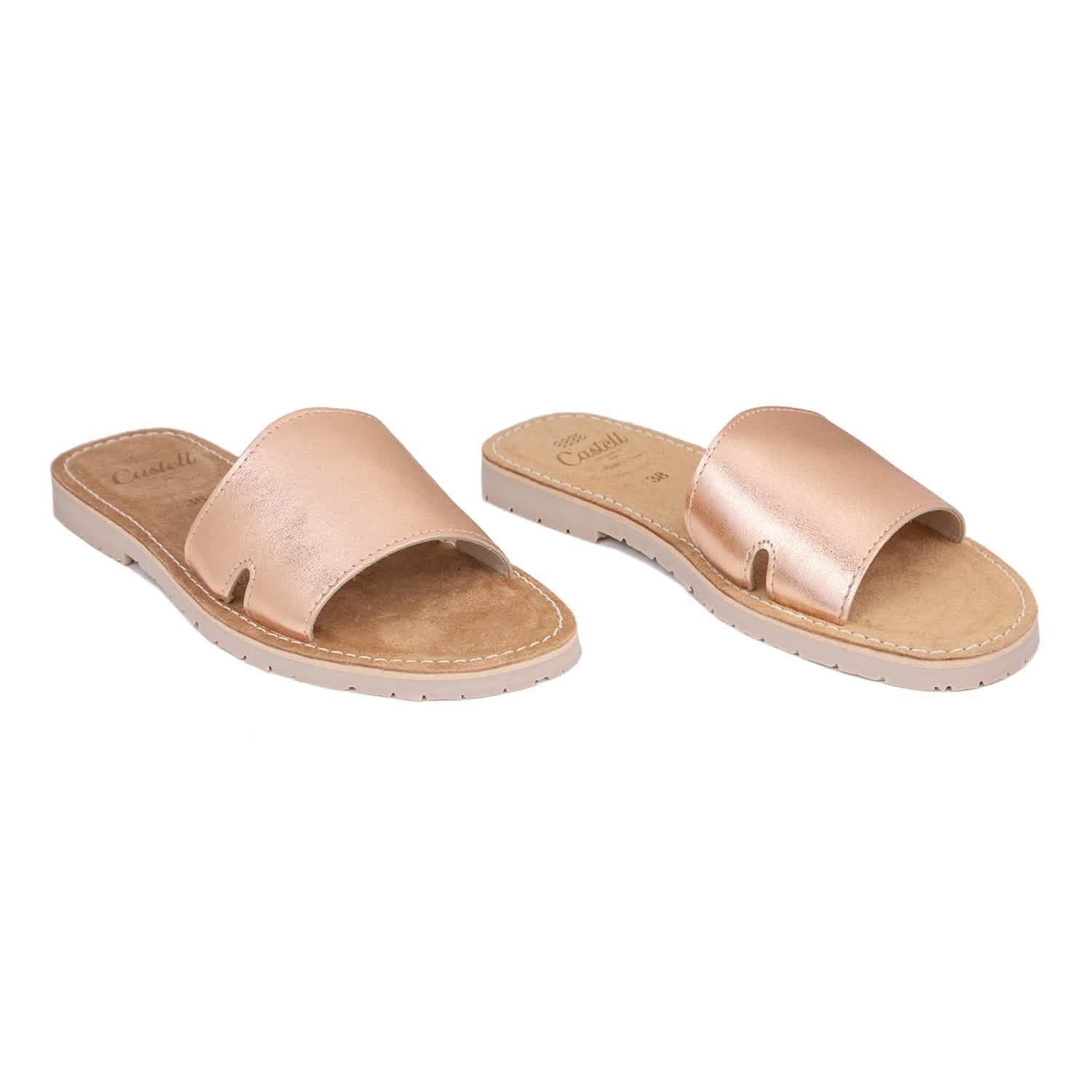 Metallic Leather Menorcan Sandals for Women - Open Toe Comfortable Beach Sandals with Shark ST 2360 A Design | Perfect for Summer Vacations, Beach Outings and Casual Wear