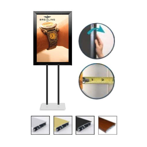 Double Pole Floor Stand 13x19 Sign Holder | 2.5
