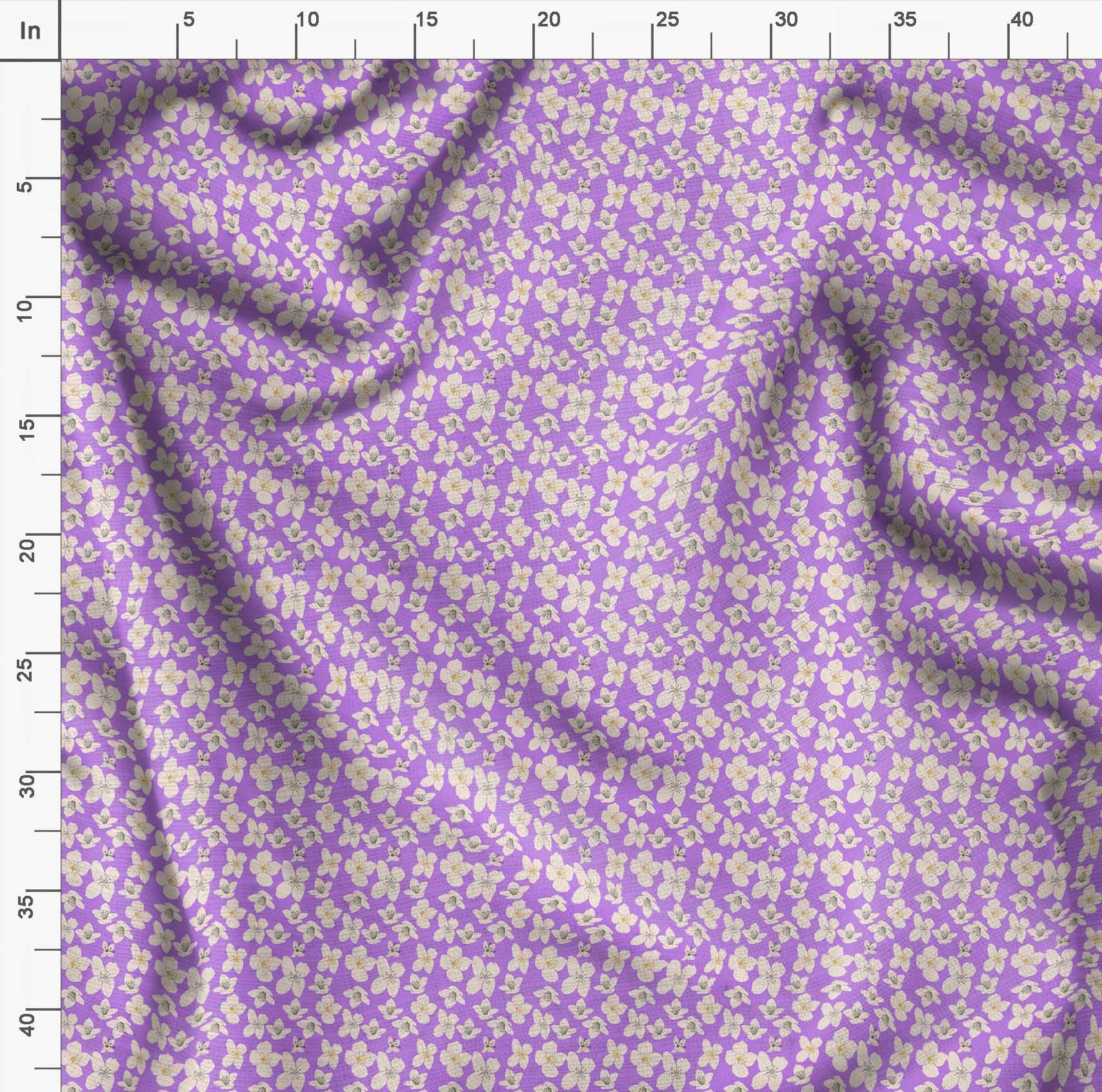 Soimoi Moss Georgette Purple Fabric by The Yard - 42 Inch Wide Floral Printed Textile for Dresses, Curtains & DIY Crafts - Lightweight Cardamine Pattern Fabric for Sewing & Home Decor