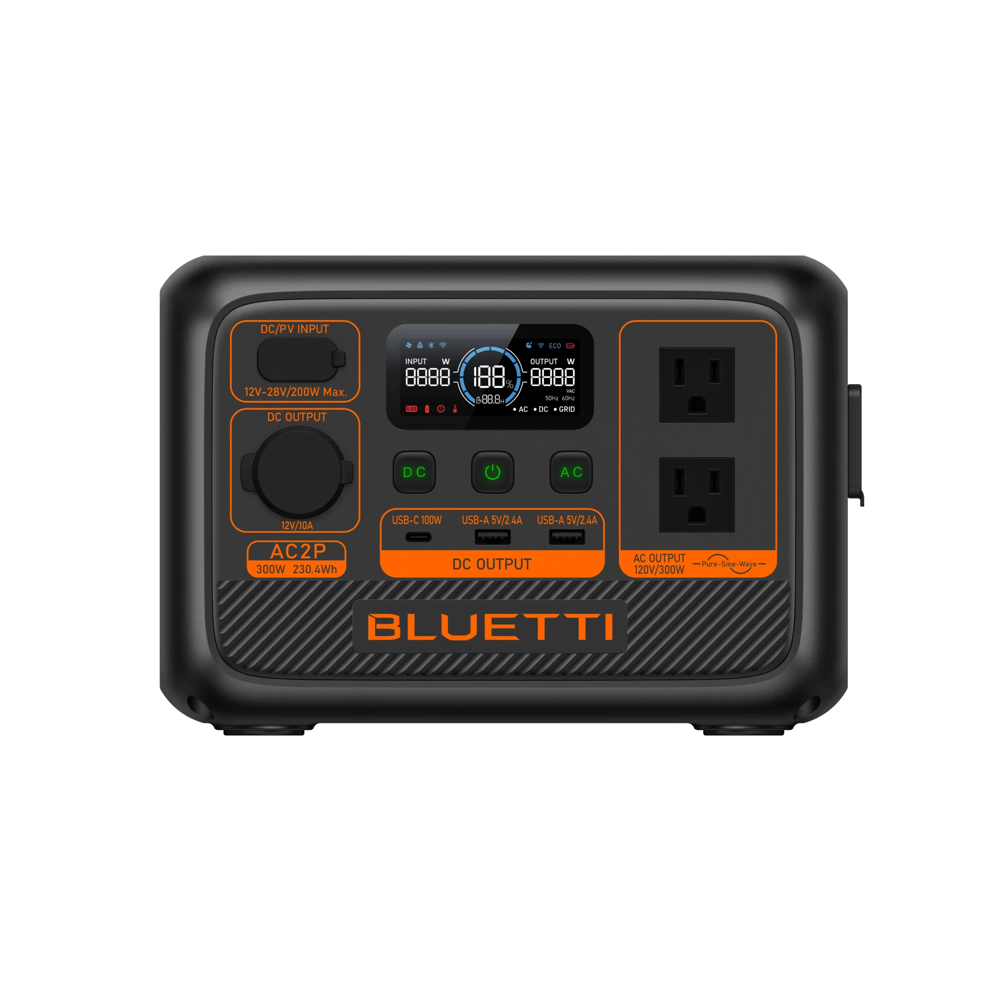BLUETTI AC2P 300W Portable Power Station with 230.4Wh Capacity | Compact Solar Generator for Camping, Emergencies & Outdoor Adventures