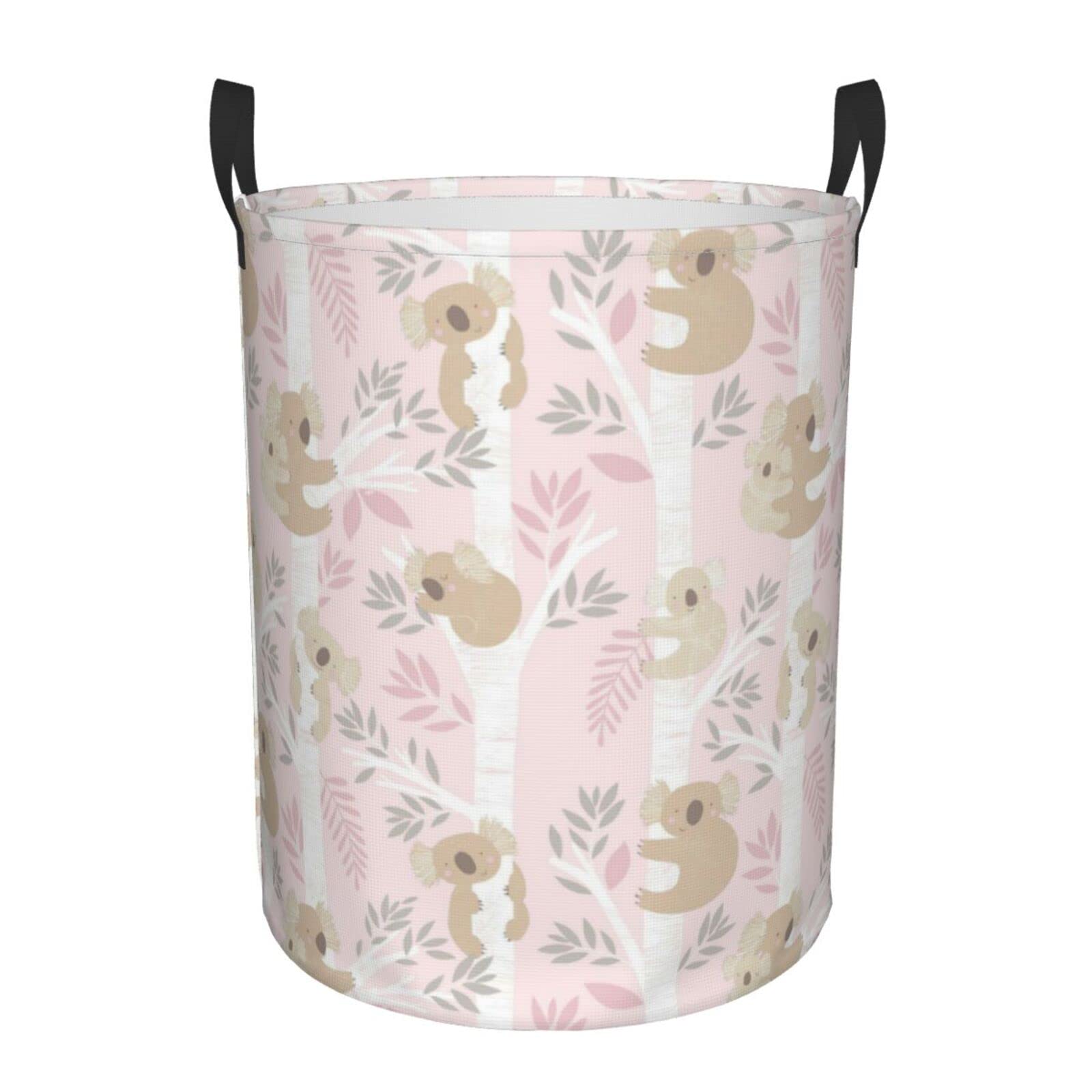 YINSING Collapsible Laundry Basket with Handle - Waterproof Fabric Hamper for Clothes, Toys & Bathroom Storage - Foldable Medium Size Organizer Bin for Home, Dorm & Travel Use